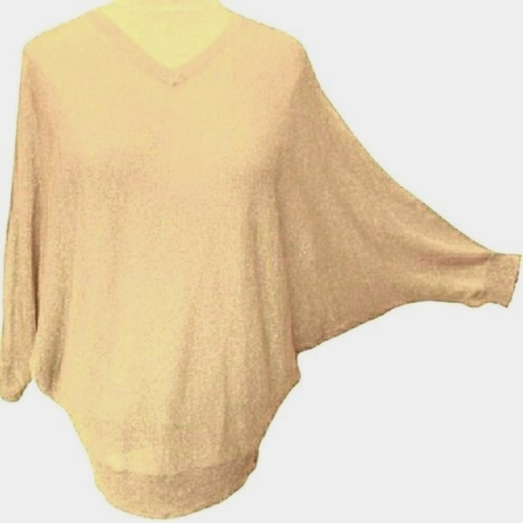 DKNY C Fine Knit Dolman Sleeve Metallic Champagne Sweater- Sz. XS - Picture 1 of 6